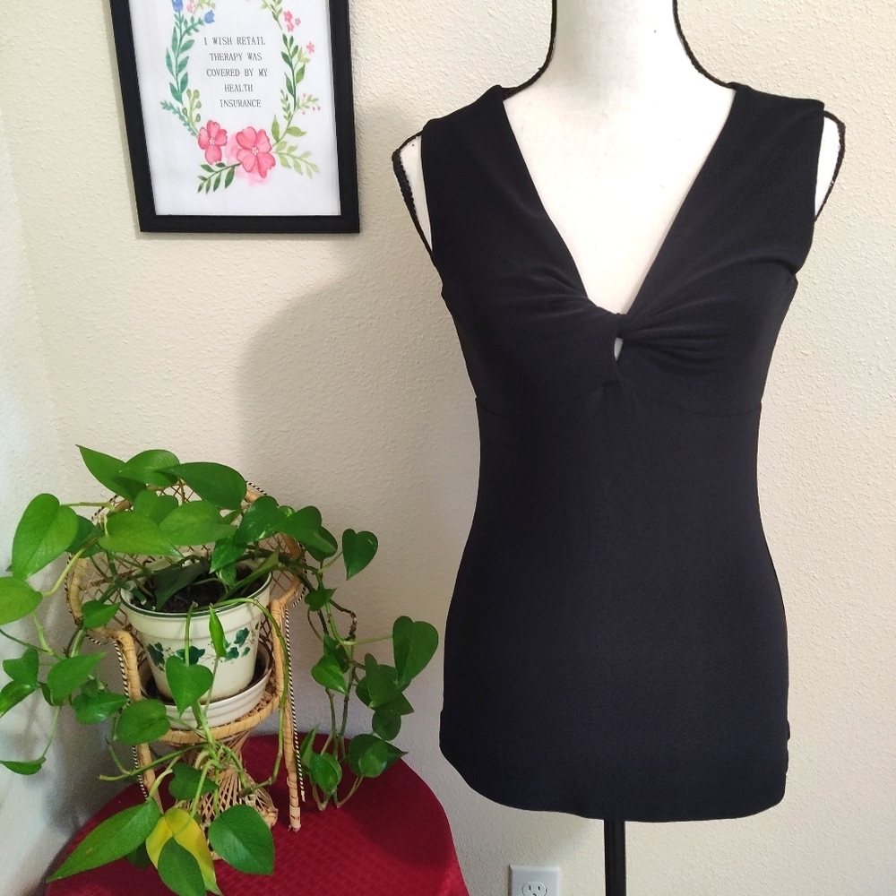 Tailor B. Moss Womens Top Size Small Black Party 90's Vintage Office Summer
